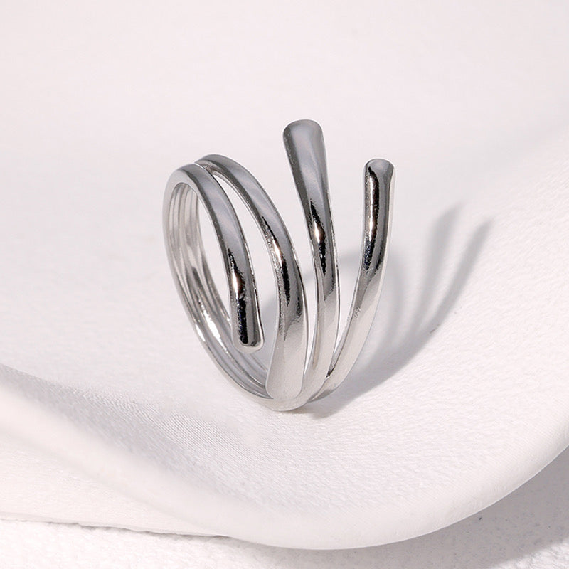 Geometric Line Open Ring