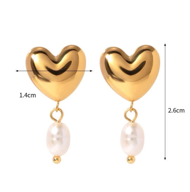 Golden heart Pearl Drops