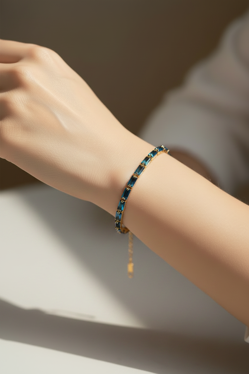 Blue Tennis Bracelet