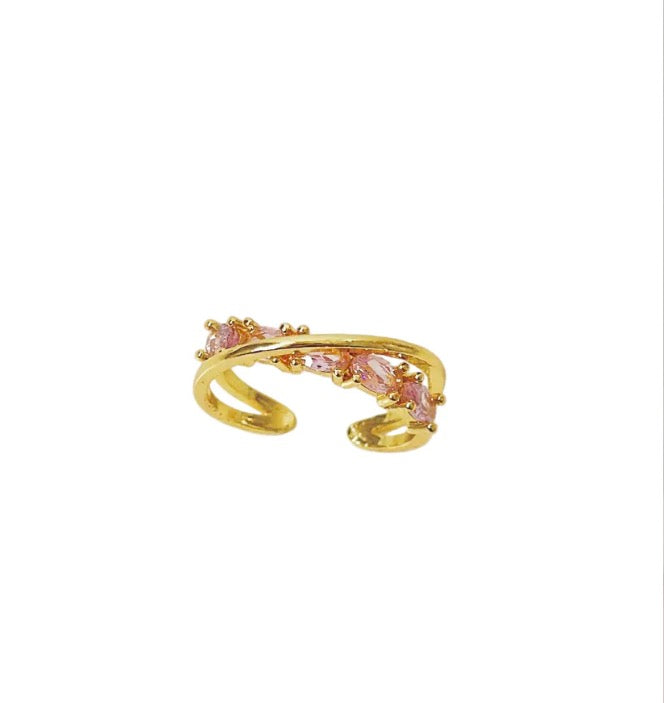 Pink Zircon Open Ring
