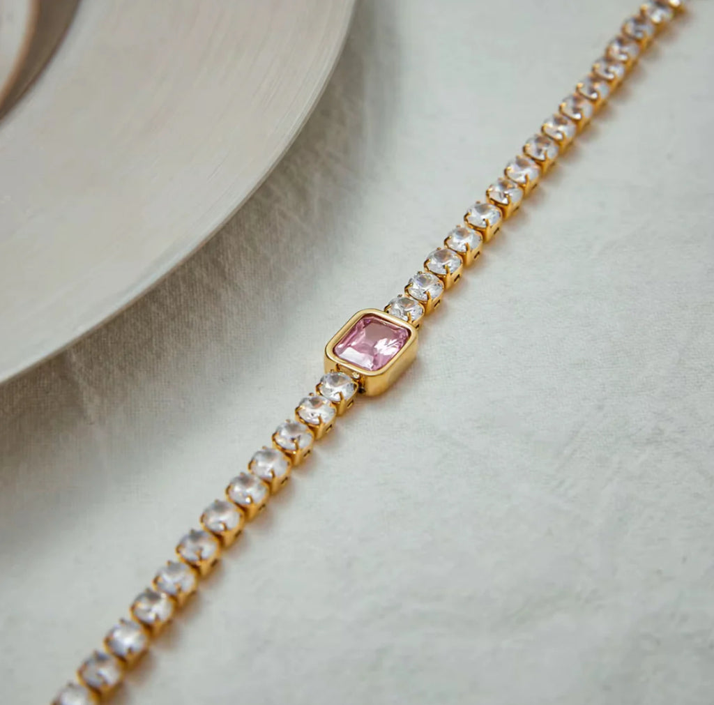 Rose Glow Tennis Bracelet