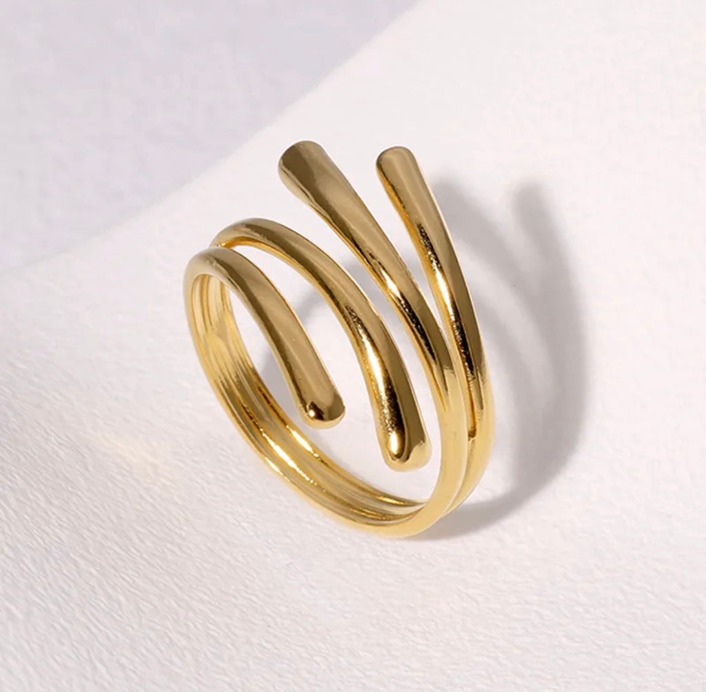 Geometric Line Open Ring