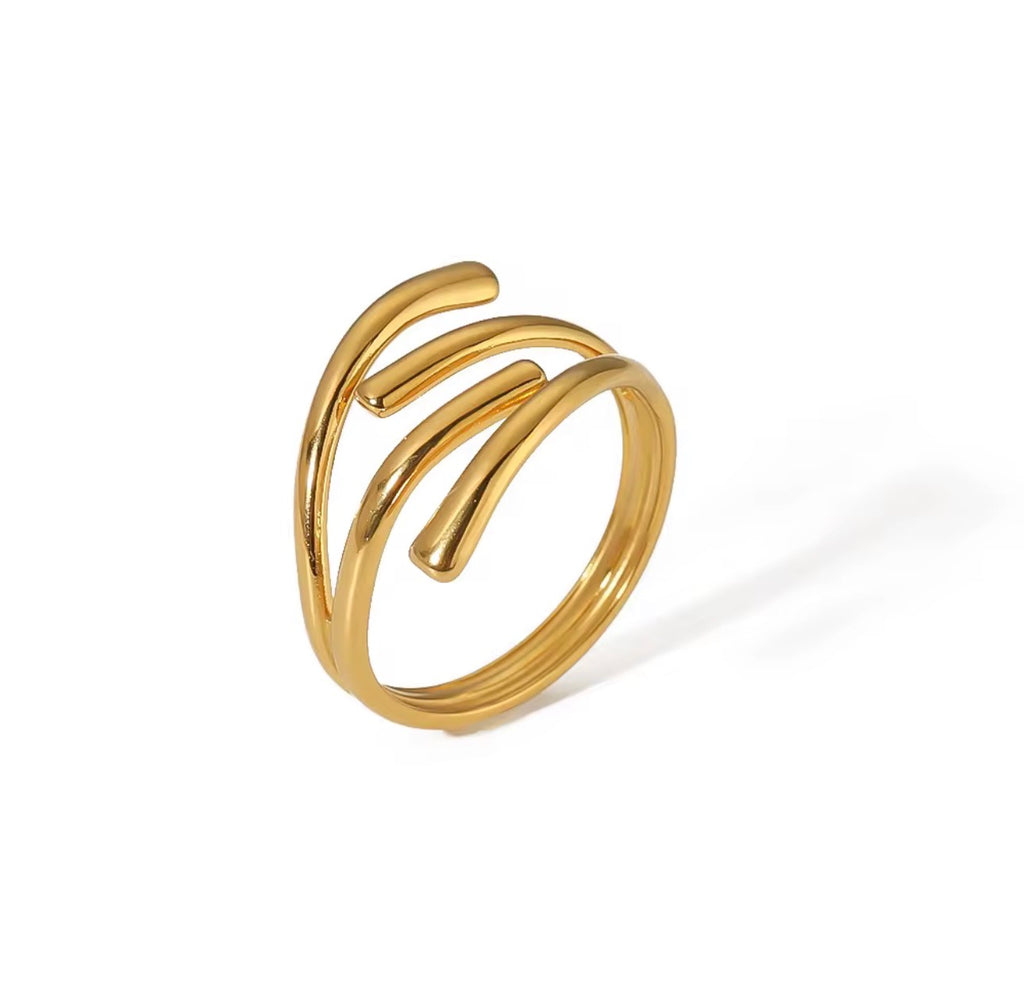 Geometric Line Open Ring