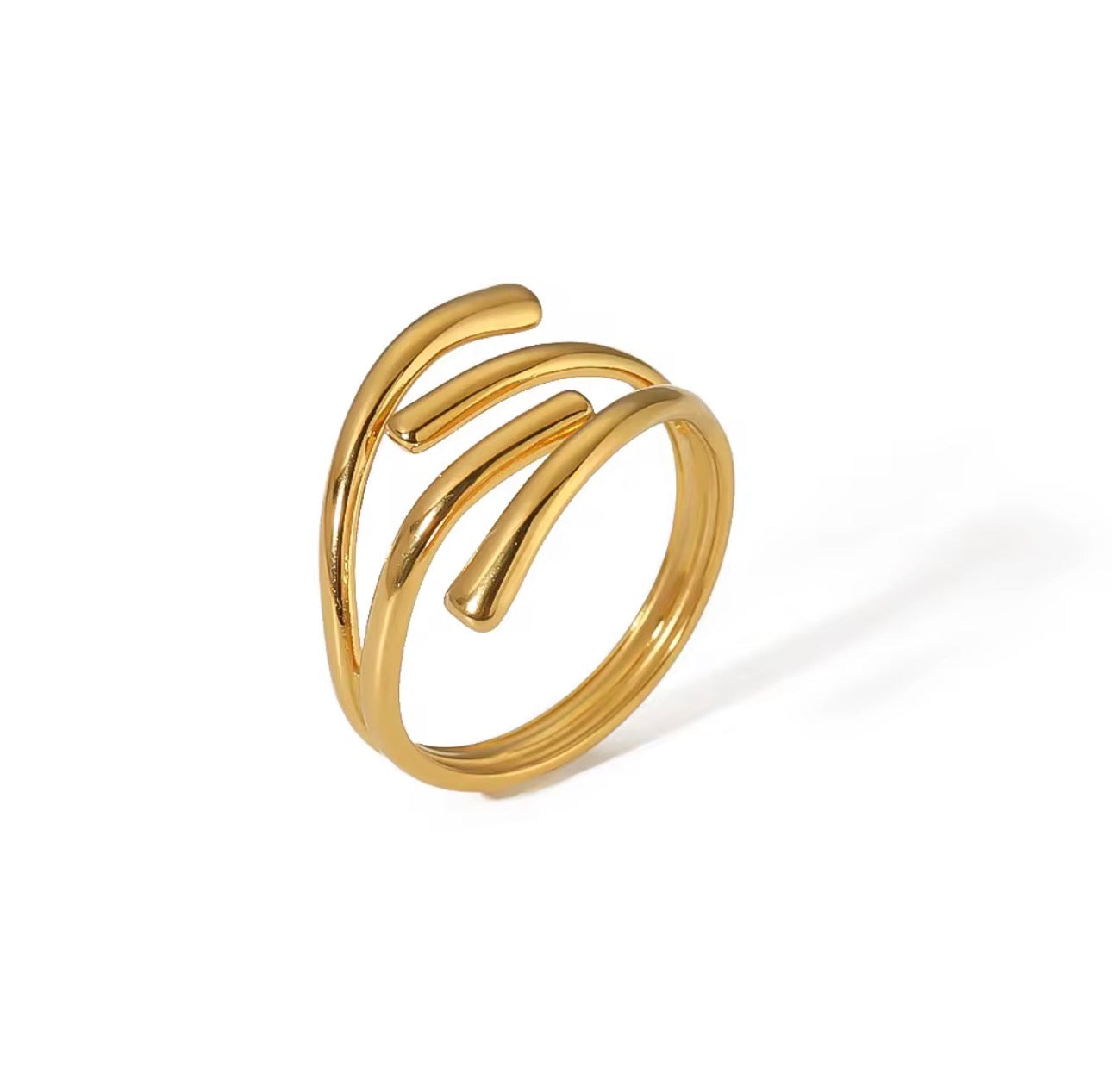 Geometric Line Open Ring