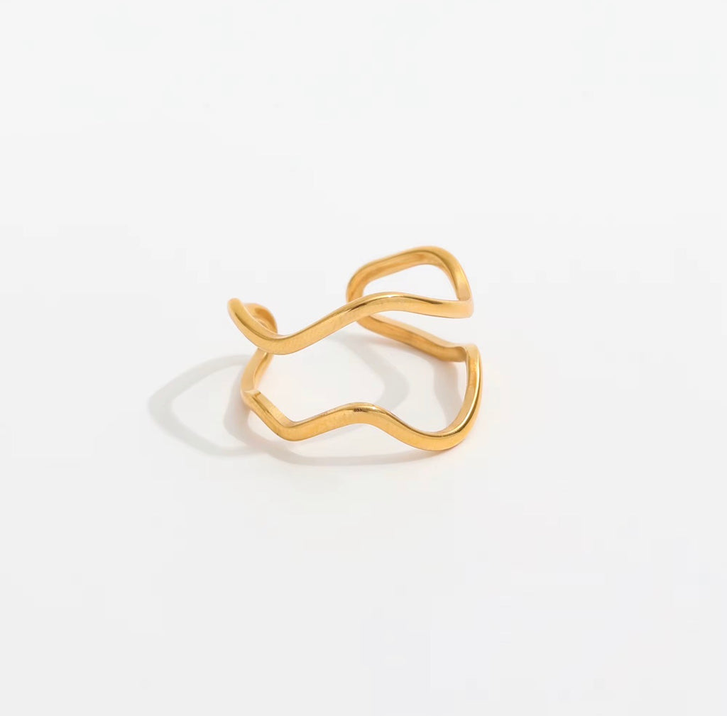 Double-Layer Waved ring
