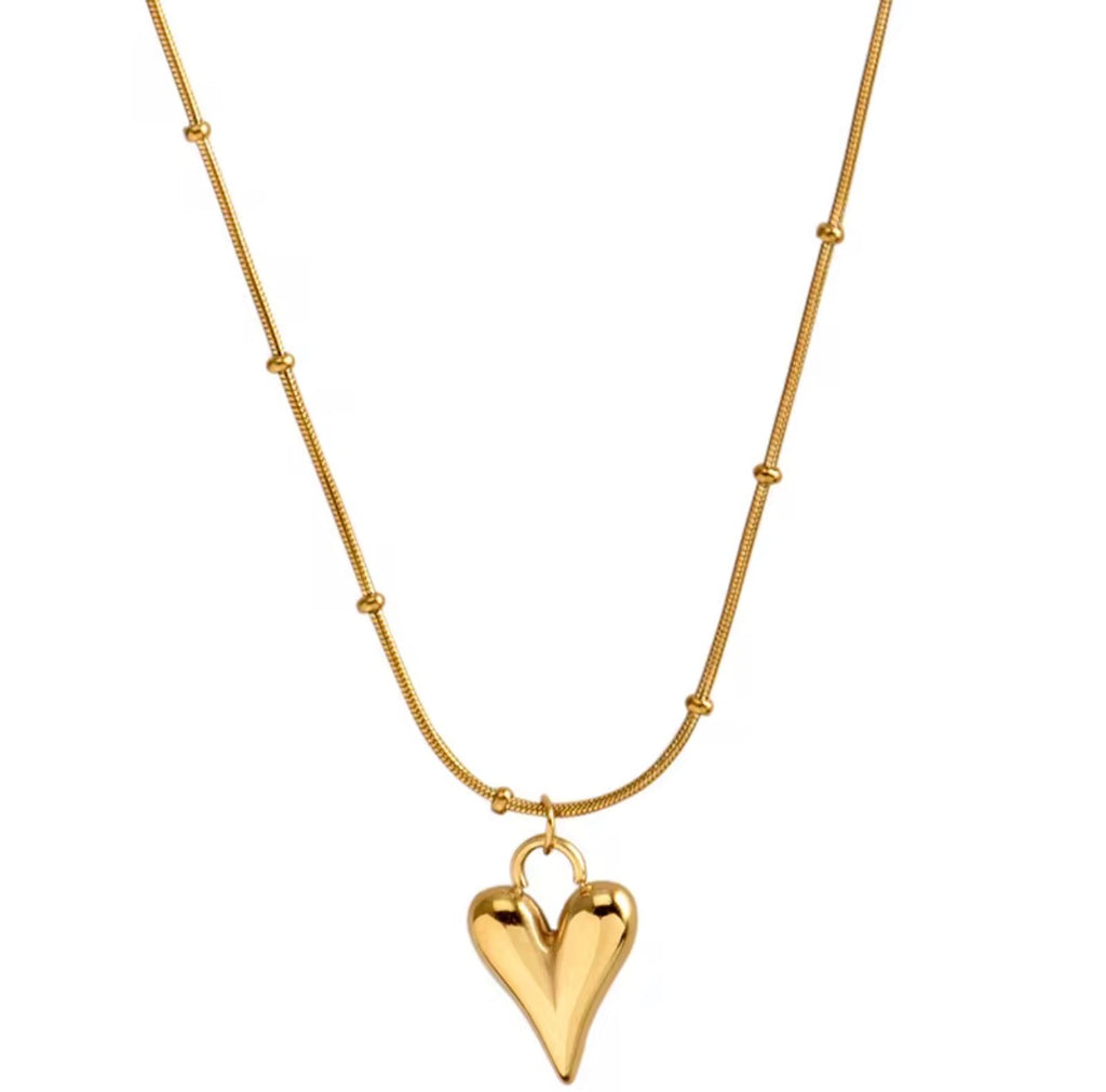 Gold Heart Pendant Necklace