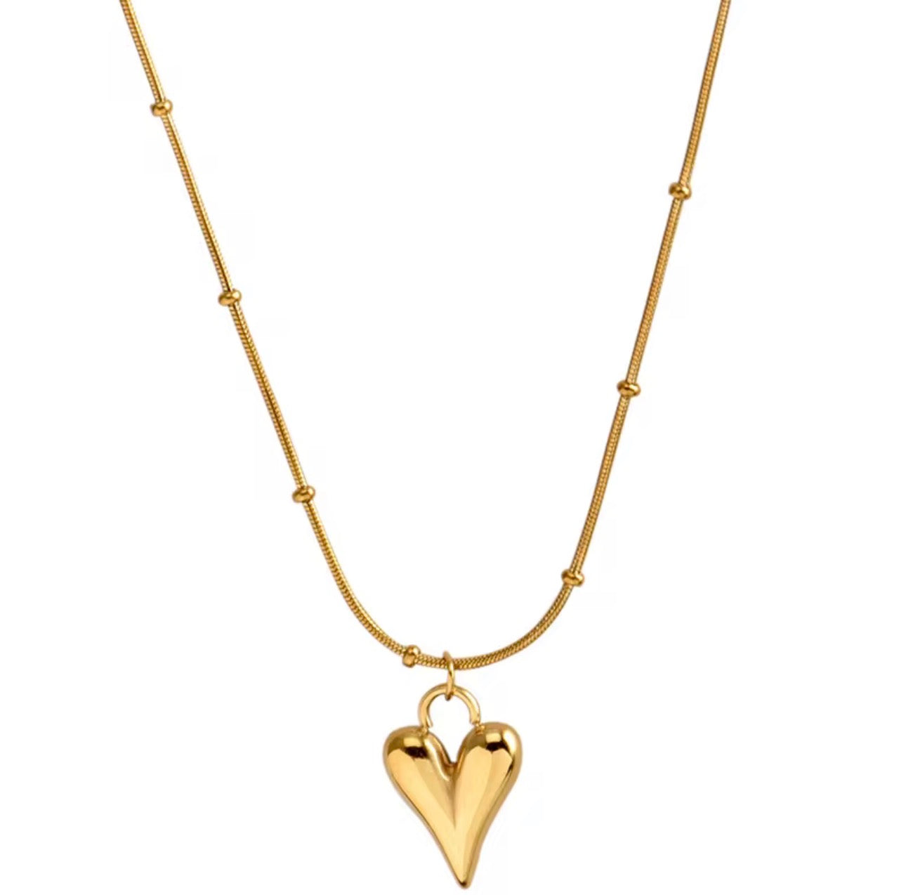 Gold Heart Pendant Necklace