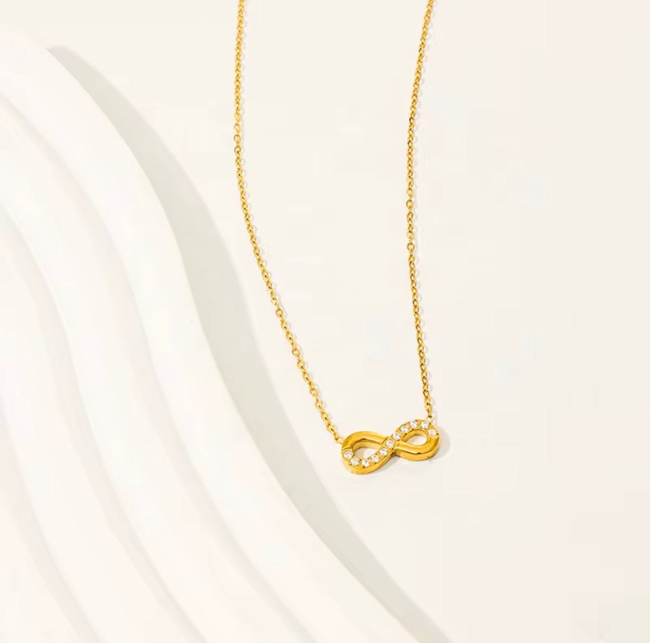 Infinity CZ Gold Necklace