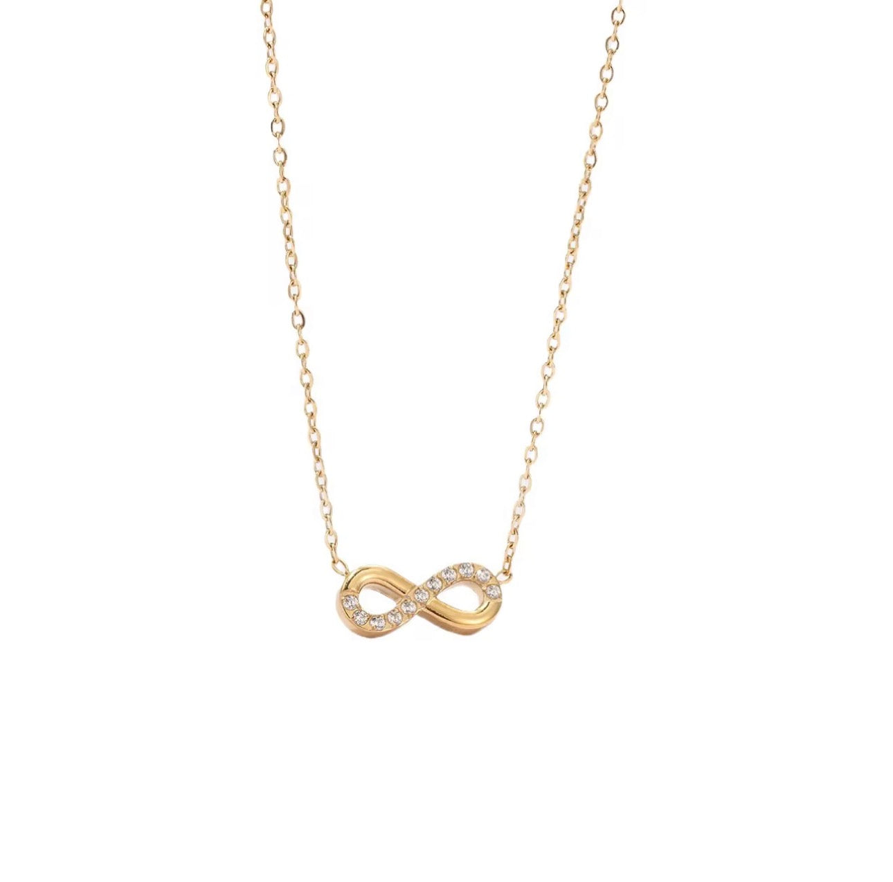 Infinity CZ Gold Necklace