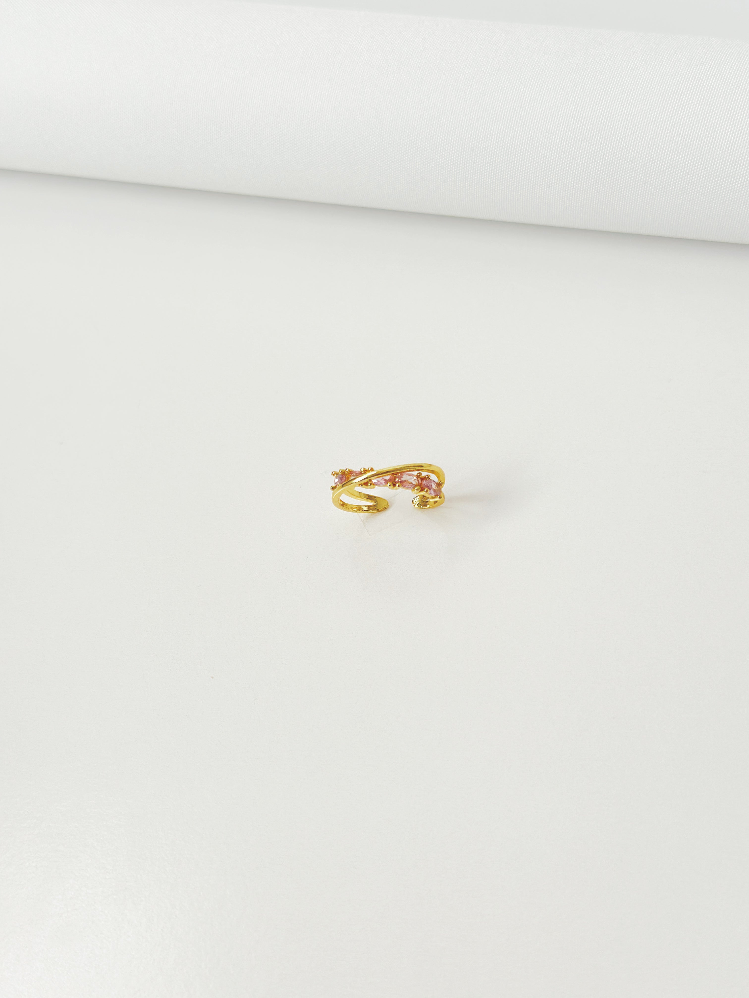 Pink Zircon Open Ring