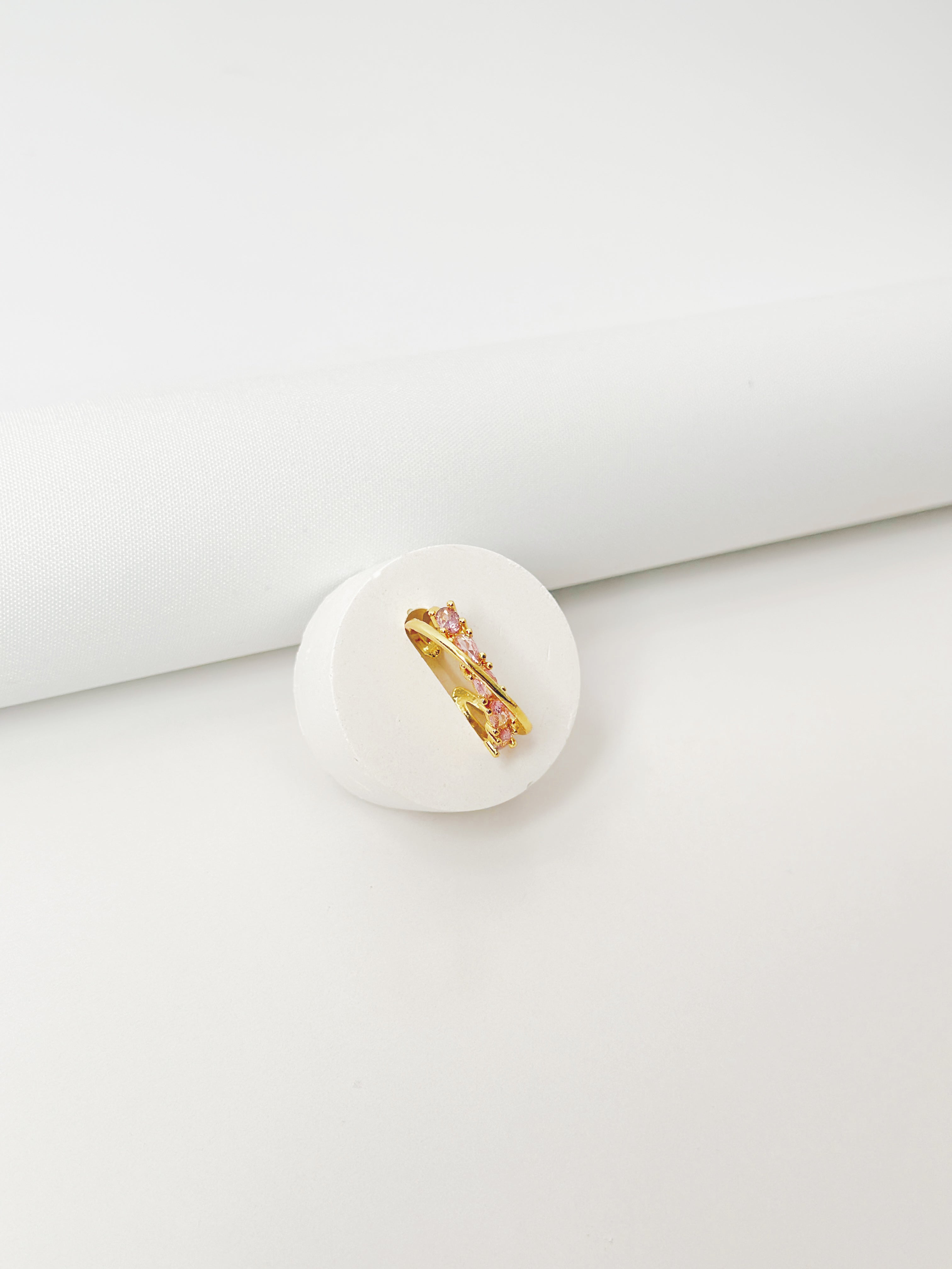 Pink Zircon Open Ring