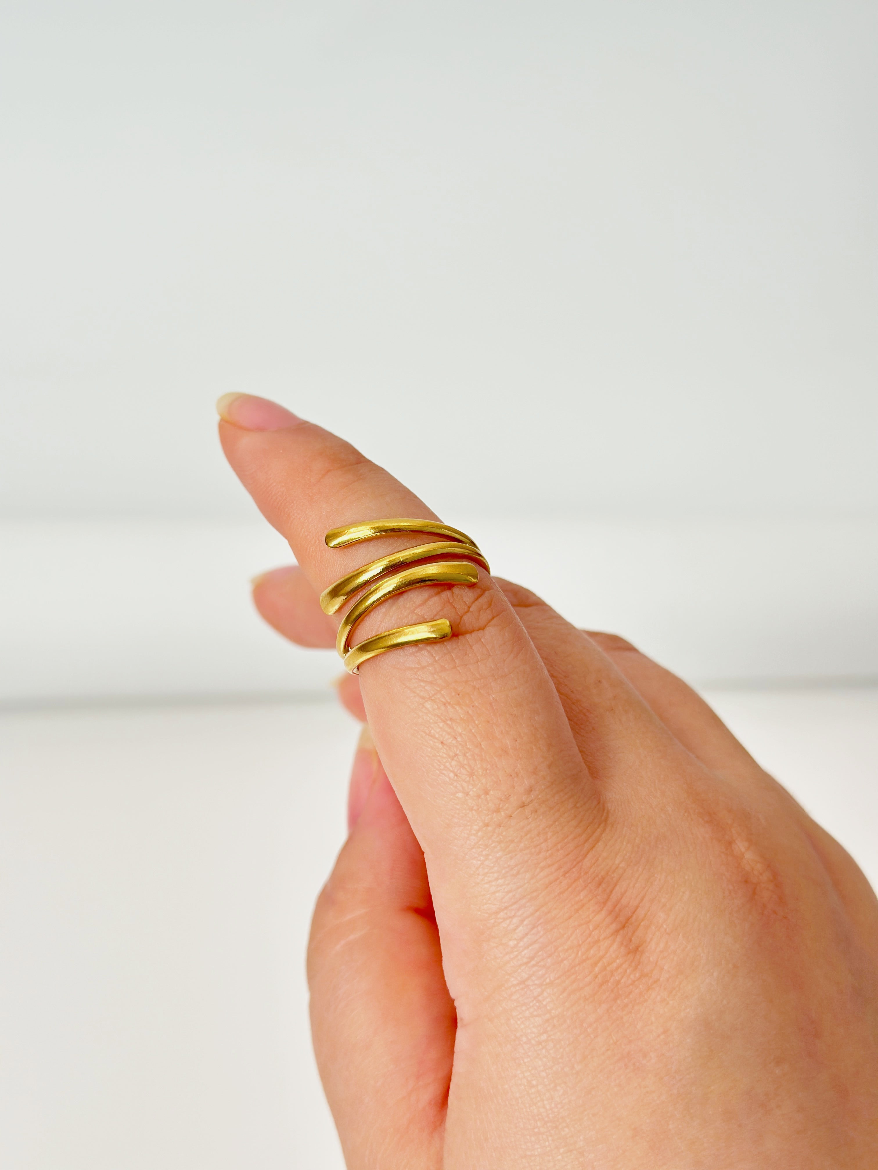 Geometric Line Open Ring