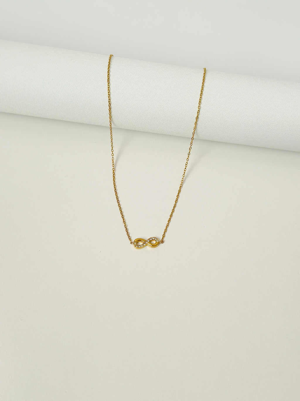 Infinity CZ Gold Necklace